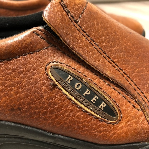 Roper Men’s Size 8.5 Leather Slip On Shoes Brown - Picture 4 of 7